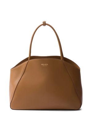 Prada large leather tote bag - Brown