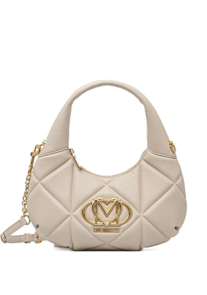 Love Moschino logo-plaque tote bag - Neutrals