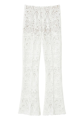 TWINSET lace-panel trousers - White