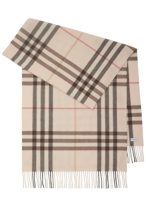 Burberry wide-check cashmere scarf - Neutrals