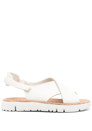 Camper Oruga crossover-strap leather sandals - White