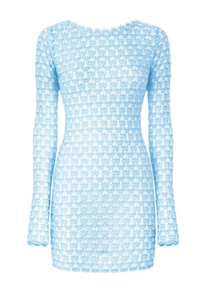 Missoni crochet long-sleeve mini dress - Blue