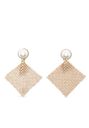 Rosantica Frizz faux-pearl crystal clip-on earrings - Gold