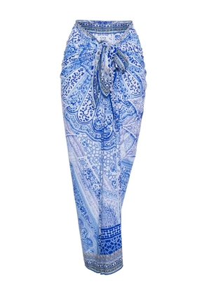 Camilla graphic-print skirt - Blue