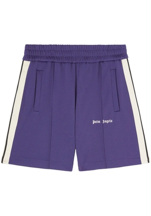 Palm Angels logo-print track shorts - Blue