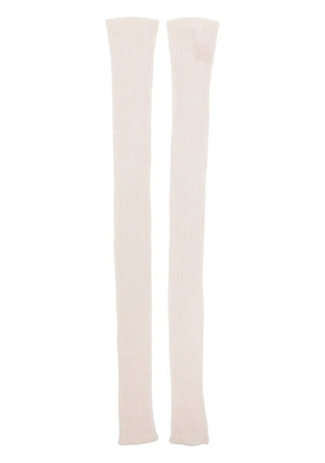 Cashmere In Love Lottie ribbed-knit leg warmers - White