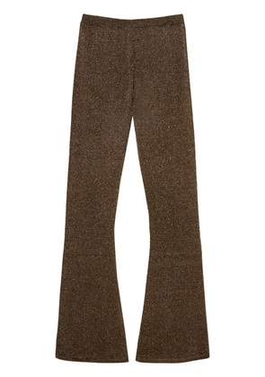 TWINSET lurex-detailing flared trousers - Brown