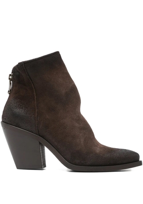 Metisse zip heeled boots - Brown