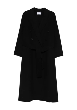 SO ALLURE belted double-breasted coat - Black