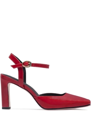 Bernardo 80mm ankle-strap heeled pumps - Red