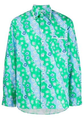 Marni cotton floral-print shirt - Green