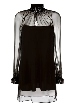 Moschino buckle-collar chiffon blouse - Black