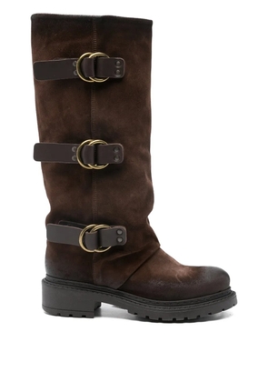Metisse buckle strap boots - Brown