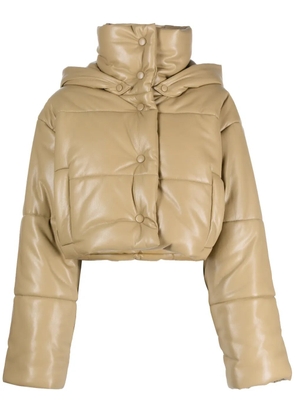 Nanushka hooded cropped puffer jacket - Green
