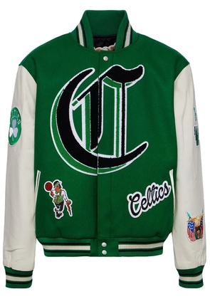 Jeff Hamilton Boston Celtics colour-block bomber jacket - Green