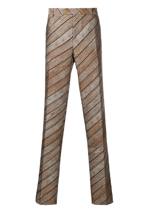 Walter Van Beirendonck Pre-Owned striped tailored trousers - Brown