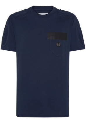 Philipp Plein logo-appliqué cotton T-shirt - Blue