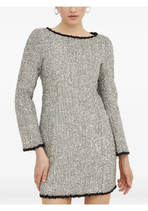 Miss Sixty sequin tweed long-sleeve dress - Grey