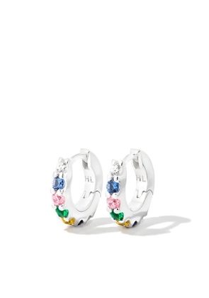 Hatton Labs silver multi-stone hoop earrings