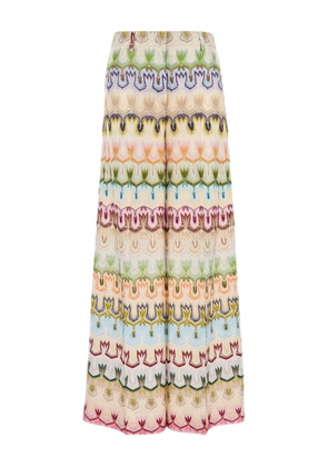 Missoni embroidered palazzo trousers - Pink