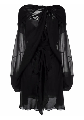 Maison Margiela draped silk minidress - Black