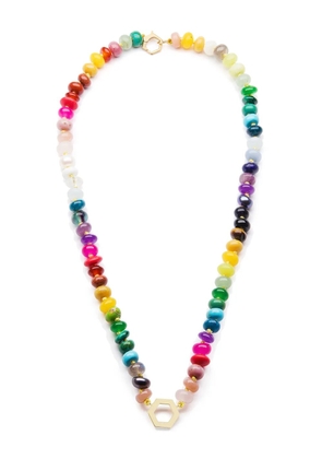 Harwell Godfrey 18kt yellow gold rainbow gemstone beaded necklace - Multicolour