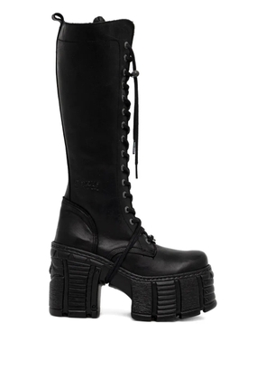 NEW ROCK 120mm lace-up platform boots - Black