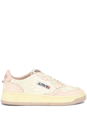 Autry Medalist snakeskin-effect leather sneakers - Pink