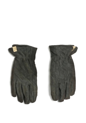 visvim stitched-detail leather gloves - Black