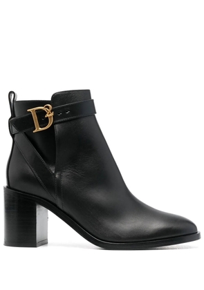 DSQUARED2 logo-buckle high-heel boots - Black