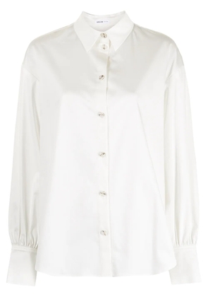 Adeam Camellia pleated poplin shirt - White