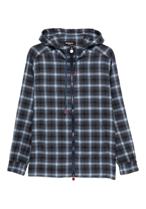 Kiton checked hooded jacket - Blue