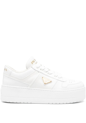 Prada platform logo-patch sneakers - White