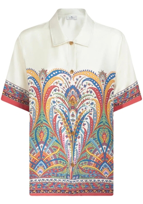 ETRO paisley-print silk-satin shirt - White