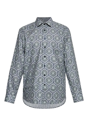 ETRO geometric-print long-sleeve shirt - Blue