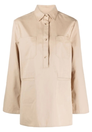 TOTEME long-sleeve twill shirt - Neutrals
