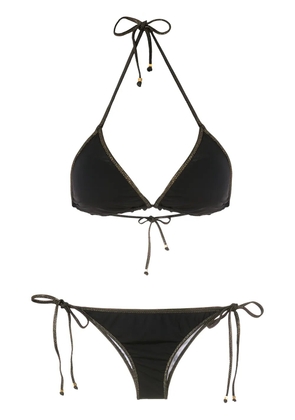 Amir Slama metallic detail triangle bikini set - Black
