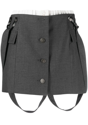 REMAIN suspenders button-up miniskirt - Grey