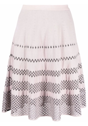 Christian Dior Pre-Owned 2010s perforated A-line skirt - Purple