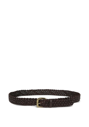 Dragon braided buckle leather belt - Brown