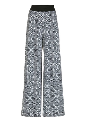 Amir Slama printed wide-leg trousers - Black