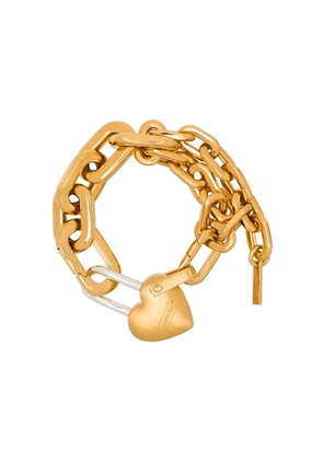 AMBUSH heart padlock chain-link bracelet - Gold