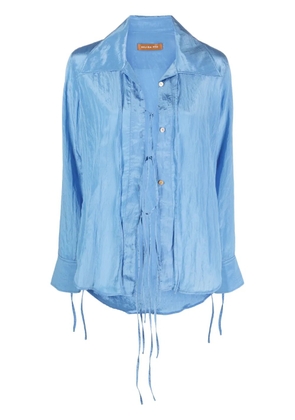 Rejina Pyo Saskia crinkled front-tie shirt - Blue