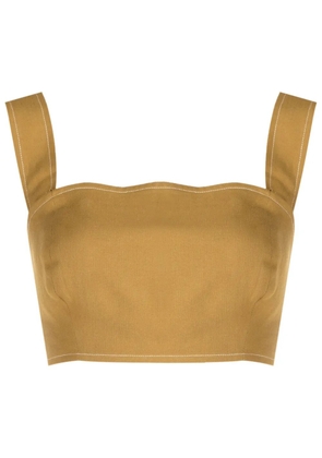 Lenny Niemeyer contrast-stitching crop top - Brown