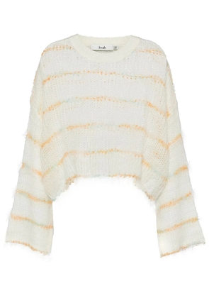 b+ab round-neck long-sleeved knitted top - Neutrals