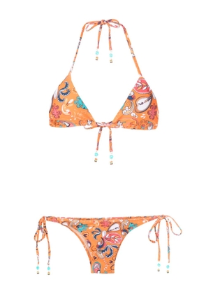 Amir Slama graphic-print bikini set - Orange