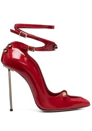 HARDOT 120mm high-shine bar-pin pumps - Red