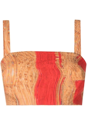Lenny Niemeyer trompe l'oeil-print cropped top - Brown