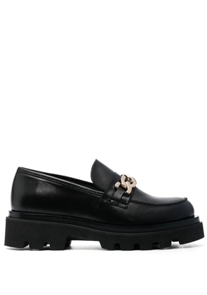 ALOHAS chain-link leather loafers - Black