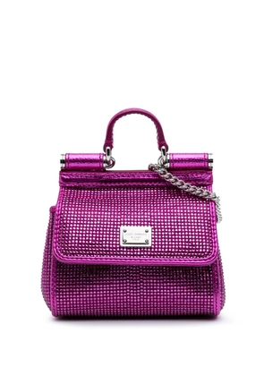 Dolce & Gabbana Pre-Owned 2000-2024 Mini Crystal Embellished Satin Sicily Bag satchel - Purple